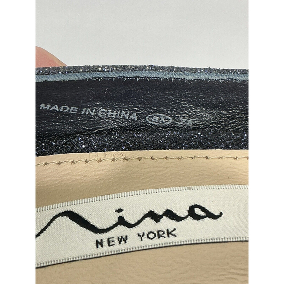 Womans Nina Ny 5 W Blue Sparkly Sequins Pumps - Picture 7 of 10